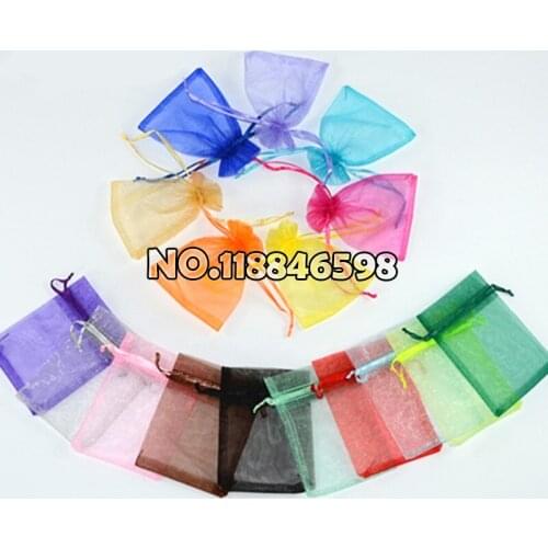 Free Ship 100ps10x12cm Jewelry Gift Organza Bags Wedding Favors Candy Pouches Decoration Crafts Supplies