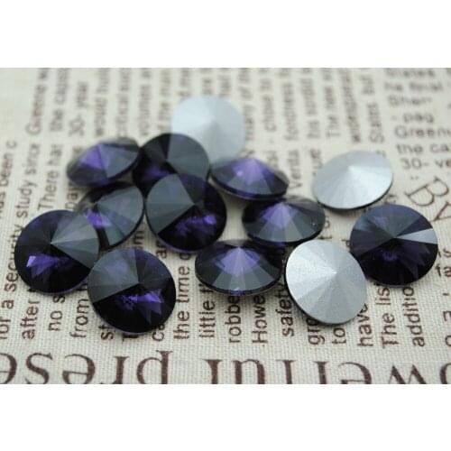 Free Shipping! 100pcs/Lot, 8mm~20mm Purple Velvet Color Chinese Top Quality Crystal Rivoli Glass Point Back Fancy Fancy Stone