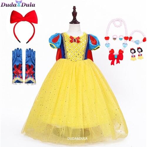 Children Snow White Dress Girl Christmas Halloween Dress Performance Costume Baby Gift Party Clothes Cosplay Dresses for Girls