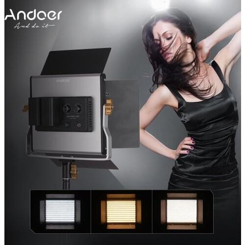 Andoer LED Video Light Dimmable 660 LED Bulbs Bi-Color Light Panel 3200-5600K CRI 85+ for Studio Photography Video Shooting
