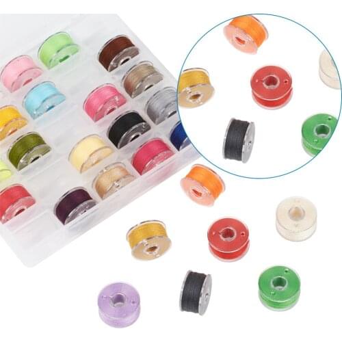 Pandahall 25rolls/box Jewelry Findings Polyester Thread Cord Rope with Plastic Spools for Sewing Crafts Mixed Color