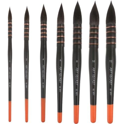 Wooden Handle Squirrel Hair Art Paint Watercolor Brush Artistic Supplies Drawing