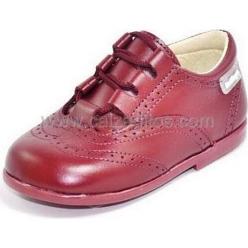 Leather shoes Bordeaux for boy or girl type Limey, of Little Angels