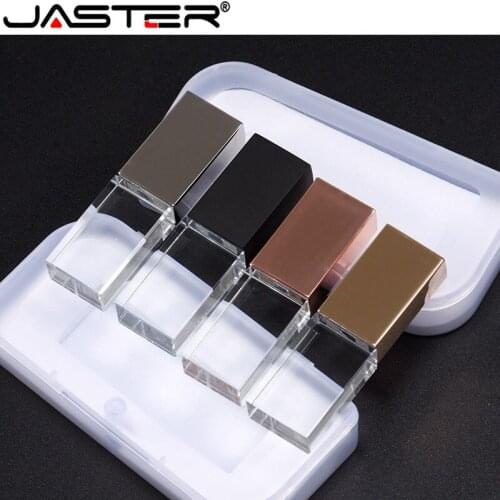 Fashion Crystal USB Flash Drive Custom 3D Logo USB 2.0 Drive 4G 16G 32GB 64GB Wedding Cool Gift Pendrive (Over 10pcs Free Logo)