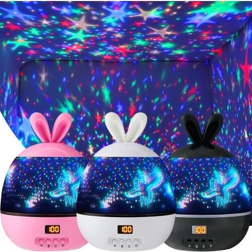 Night Lights for Kids LED Stars Projector Multicolor 360-Degree Rotating Lamp with Timer for Baby Bedroom Decor for Gifts P45