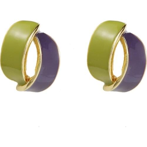 New Earrings Fashion Jewelry Statement Simple Color Contrast Small Fresh Earrings Wholesale Earrings For Women