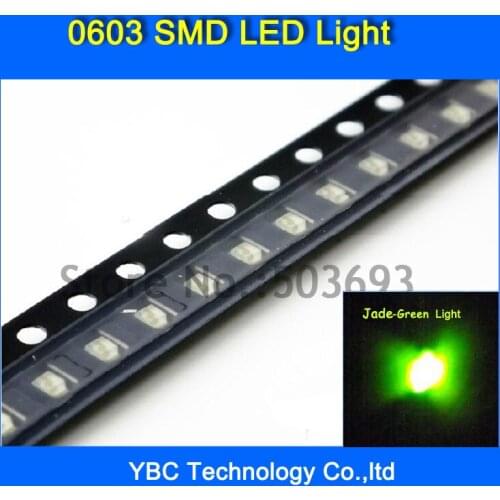 Wholesale 500pcs/lot Jade green Color Brand New 0603 LED SMD Ultra Bright Diode Light