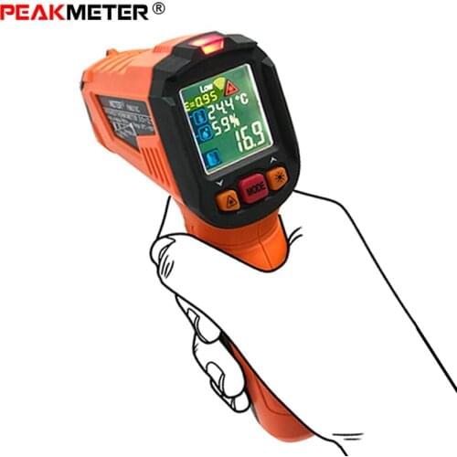 PEAKMETER PM6519C LCD Handheld Laser Digital Infrared Thermometer Temperature Sensor Gun -50~550 Non Contact Pyrometer
