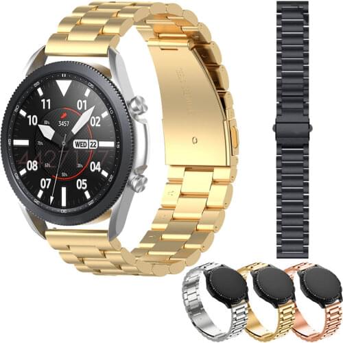 Stainless Steel Strap for Samsung galaxy watch3 45 SM-R840/S3 Frontier/Classic for Xiaomi Huami Haylou Solar LS05/Amazfit GTR 47