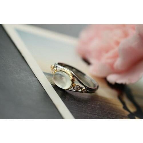 925 sterling silver ring with natural grape stone silver ring distressed silver ring