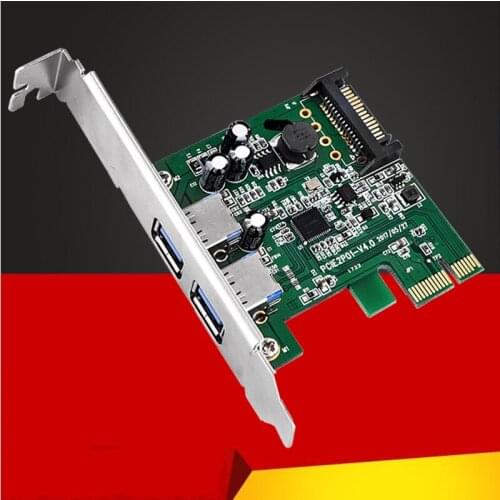 2 Port Super Speed USB3.0 5Gbps PCI Express Card 15pin SATA Power Connector Dual Port USB 3.0 PCI-E Card Host Controller Cards