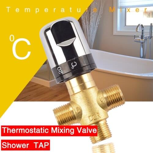 Brass Thermostatic Mixing Valve Bathroom Faucet Temperature Mixer Control Thermostatic Valve Home Improvement Accessories