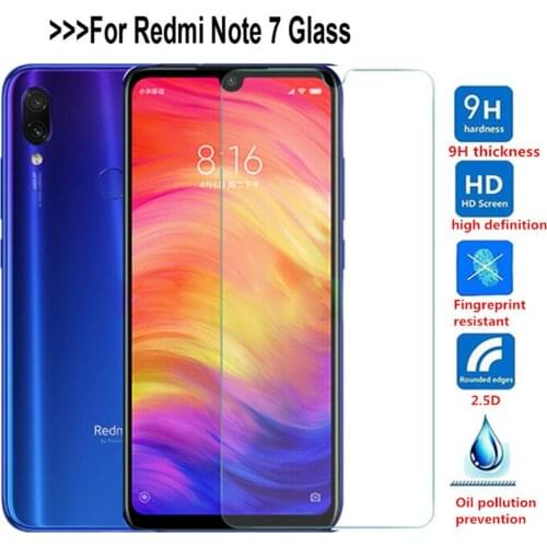 Tempered Glass for Xiaomi Redmi Note 7 5 6A 8 Pro mi 9 8 A2 Protectiv glass on Redmi note 7 8 Pro Hard 9H
