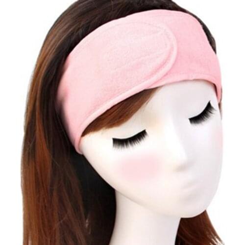 4 Color Women Adjustable Makeup Headbands Wrap Tiara Turban Face Wash Bath Salon SPA Velcro Hairband For Women Accessories