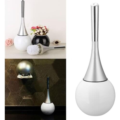 1* Bathroom Toilet WC Scrub Cleaning Brush With Stainless Steel Holder Set