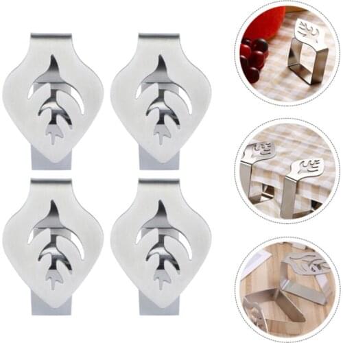 1pc Stainless Steel Table Cloth Clamp Leaf Shaped Dining Room Tablecloth Holder