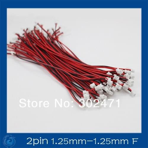 2-Pin plug with Wires Cables 150MM.2pin 1.25mm-1.25mm f