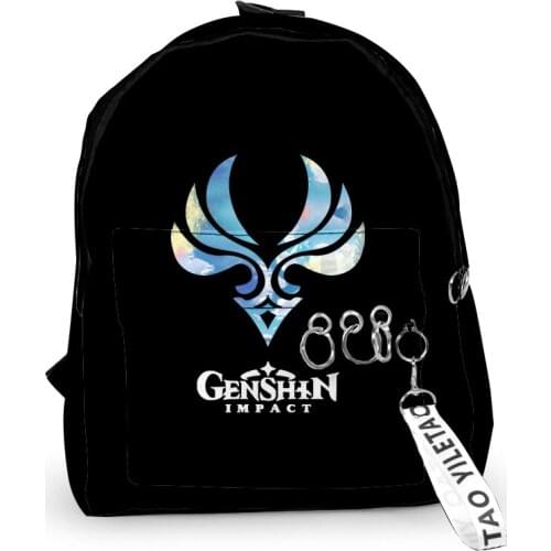 2021 Genshin Impact Logo 3D Printing Women Backpack Oxford hanging buckle Style Girl Child School bag Travel Backpack