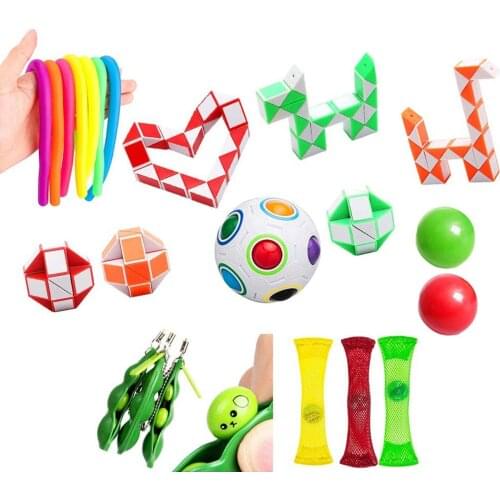 22 Pack Fidget Toys Magic Rainbow Ball Strings Marble Stress Relief Toys Autism Anxiety Relief Stress Fidget Sensory Toy For Kid