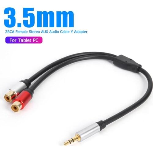 3.5mm 1/8 inch Audio Adapter PVC Outer Cover of Aluminum Shell Connector TRS Stereo Male to Dual RCA Female Y Splitter Cable