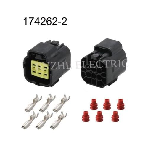 50set 174262-2/174264-2 car female male wire cable 6 pin connector automotive Plug waterproof sockets include terminal and seal