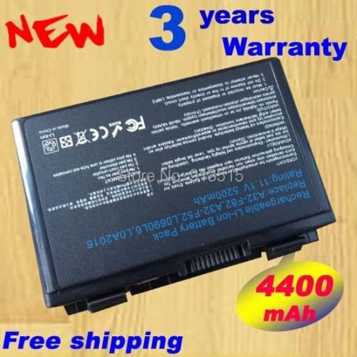 5200mAh 6 cells battery for Asus k50ij k50ab a32 f82 k50id k42j k40in k50in F52 F82 K40 K50 K40E K51 K60 K70 A32-F52 A32-F82