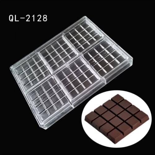 6 Cavity Chocolate Weight 100G Food Grade Durable Mould Bar Tray Baking Tools Diamond Polycarbonate Chocolate Mold