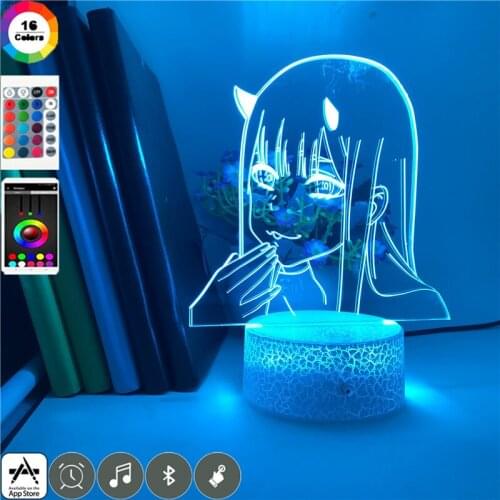 Anime Darling In The Franxx 3d Lamp Zero Two Figure LED Nightlight for Kids Bedroom Colorful Decorative Table Lamp Manga Gifts