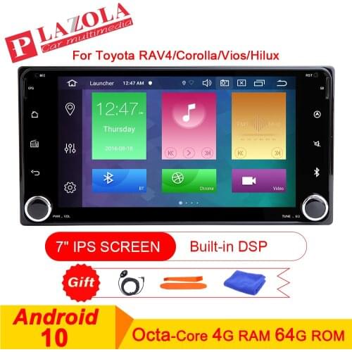 AutoRadio 2 din Android 10 Car Stereo DVD GPS Player For Toyota Land Cruiser Corolla RAV4 Hilux Prado Vios 4 Runner 2000-2006