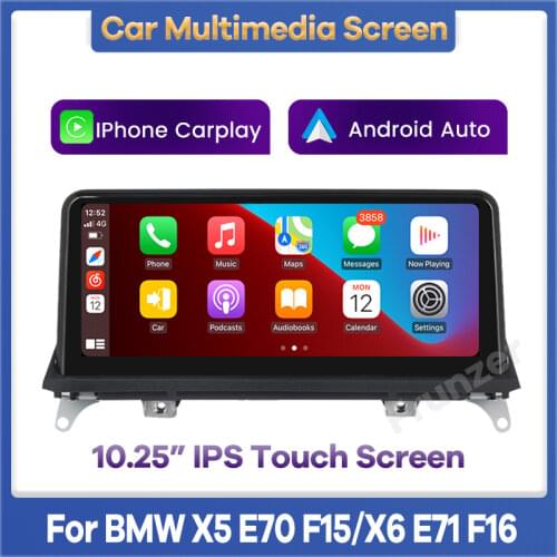Wrieless Apple CarPlay Android Auto Car Multimedia For BMW X5/X6 E70 E71(2007-2014) Head Unit Rear Camera IOS IPhone