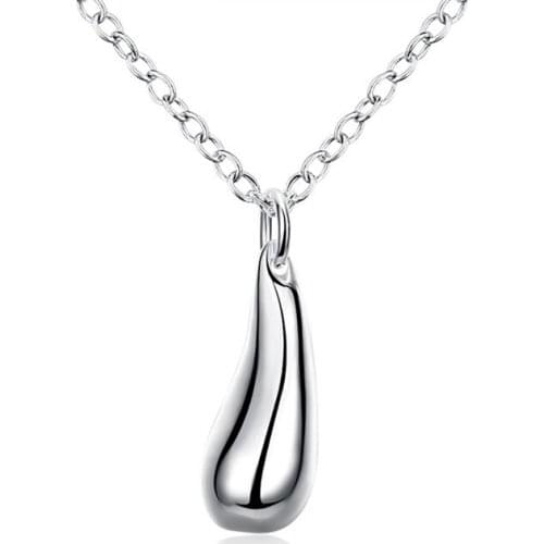 BABYLLNT 925 Silver 18 Inch Chain Raindrop/Drop Pendant Necklace For Women Charm Wedding Engagement Fashion Jewelry Gift