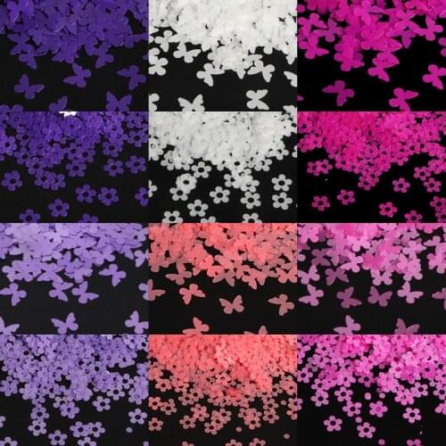 Sparkly Butterfly Colorful Nail Sequins For Design Summer Ultra-thin 3D Flower Glitter Flakes Gel Acrylic Nail Art Accessories