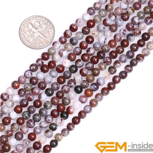 4mm 8mm Round Natural Dark Red Lighting Agates Beads Natural Stone beads DIY Loose Beads For Jewelry Making Strand 15"Wholesale
