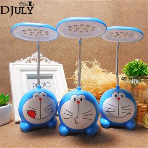 Cartoon blue jingle cat kids reading desk lamp children bedside night light creative Charging led table lamps for bedroom study