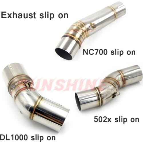 For 502X DL1000 NC700 Exhaust Pitbike Slip on Motorcycle Mid Pipe Modified Stainless Steel Motorcross Connect Link Tube 502-x