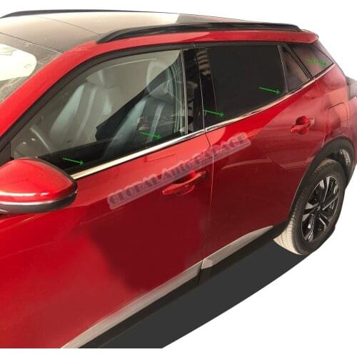For Peugeot 2008 Chrome Window Moulding 2019-2021 Window Frame Framework Auto Accessory Diffüser Spilitter Car-styling Ornament