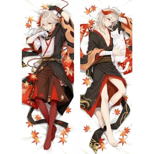 Online Game Genshin Impact Project Dakimakura Kaedehara Kazuha Two-Sides Fullbody Pillow Cushion Cover Otaku Male Pillowcase