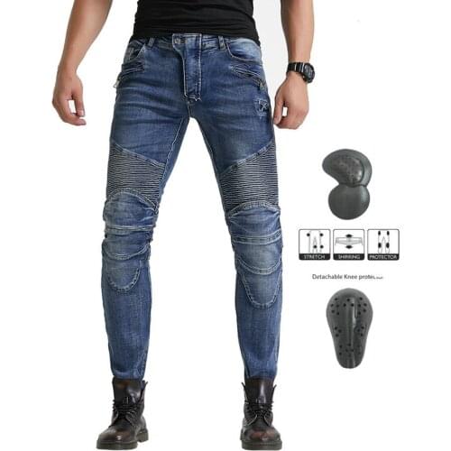 Off-road racing motorcycle folds nostalgic retro motorcycle jeans stretch motorcycle jeans riding pants