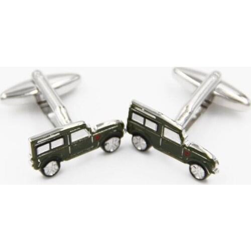 Enamel SUV Car Cufflink Green Military Off-road Vehicle Cuff Links Shirt Cuff Button Men Jewelry Accessory Fashion Jewelry 5pair