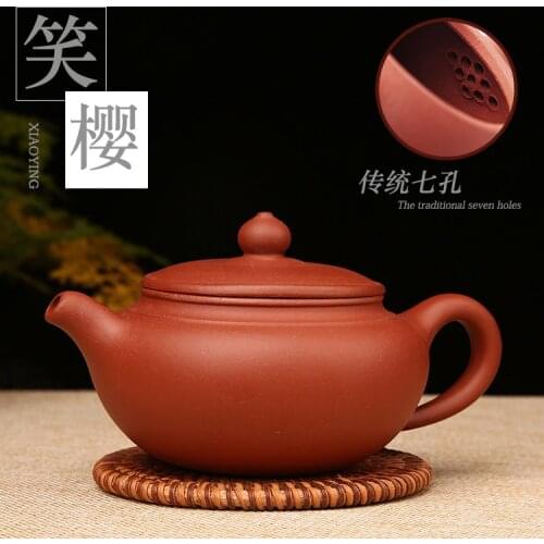Violet arenaceous wholesale flat ancient red hand yixing teapot tea sets gift manufacturers selling rain medium sand
