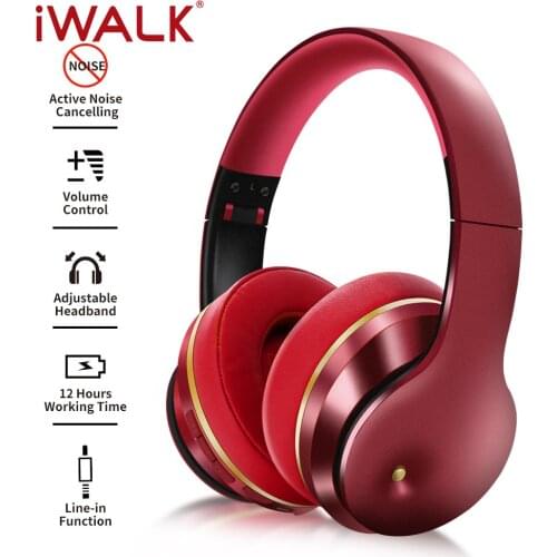 IWALK Bluetooth 5.0 Earphones ANC Active Noise Cancelling Headset Headphone Comfortable Earmuffs Waterproof Wireless Earphones