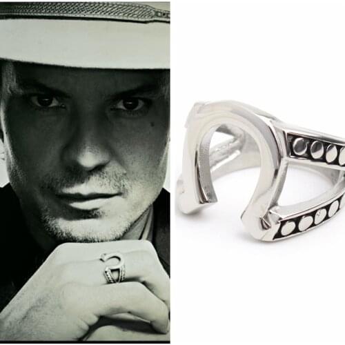 Jiustified Horseshoe 316L Stainless Steel Ring Marshal Raylan TV Props Cool design Mens horse Ring