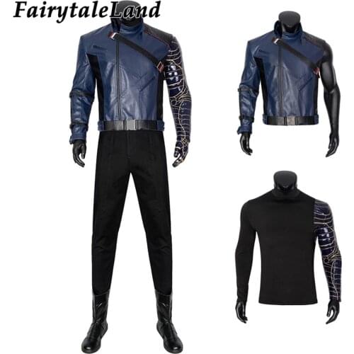 Falcon And Winter Soldier Cosplay Costume Bucky Barnes Clothing Halloween Carnival Performance Outfit With Shoes