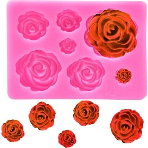 Kitchen Dining Baking Accessories Rose Flower silicone chocolate fondant mold cake decorating tools LX8536