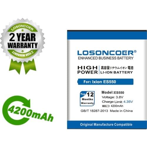 LOSONCOER 4200mAh ES550 Mobile Phone Battery For DEXP Ixion ES550 For FinePower C1 For Fine Power C1 FinePower C1 Batteries