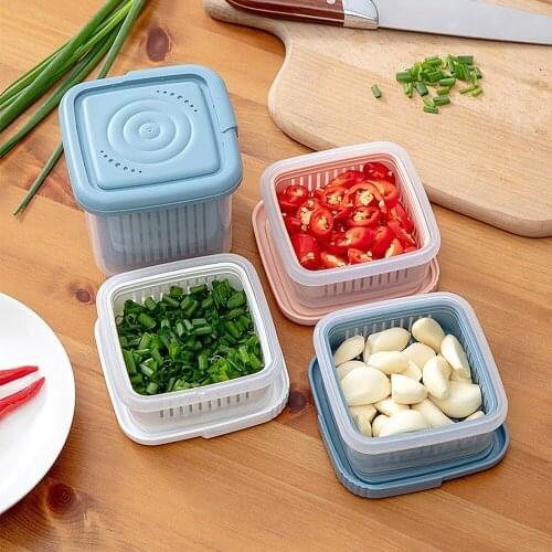 Mini refrigerator storage box kitchen storage box drainage sealed ginger container storage box refrigerator storage box NJ70606
