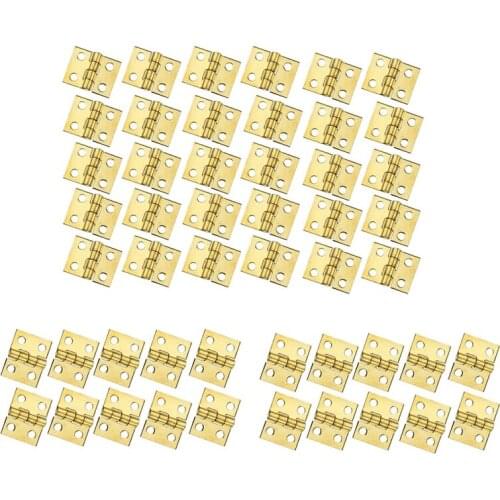 100 PCS Mini Br Hinges Hardware 180 Degree Rotation for Dollhouse Miniature Furniture Cabinet Closet(DIY)