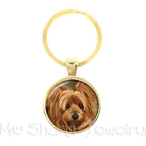 2018 New Dog Pet KeyChain 25mm Round Glass Dome Animal Pattern Series Handmade Fashion Keyring Dog Lover Creative Gift