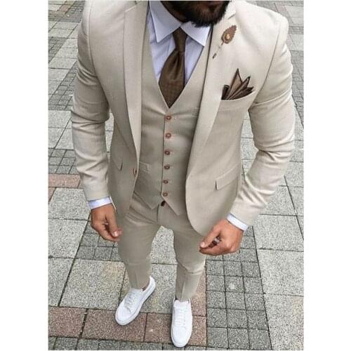 Latest Coat Pant Designs Men Suit Prom Tuxedo Slim Fit 3 Piece Groom Wedding Suits For Men Custom Blazer Terno Masuclino