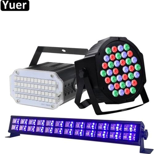 36x3W LED Flat Par RGBW Strobe Wall Wash Light Stage Beam Lamp DMX512 Music Control Flash For DJ Disco Party Bar Light Led Par